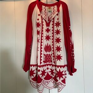 FARM Rio Red and White Mini Dress
